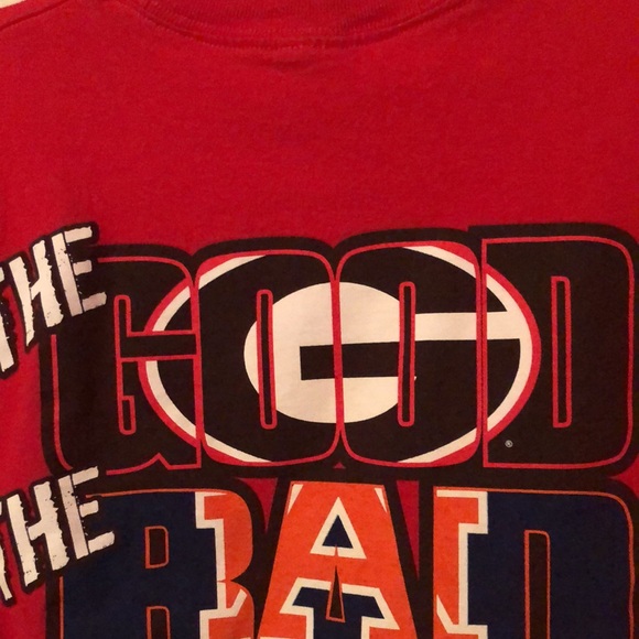 Georgia Bulldogs Logo Good Bad & Ugly Red T-Shirt Boys Large L - Picture 9 of 12